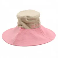 シャネル ココマーク ハット 57 コットン ベージュ×ピンク