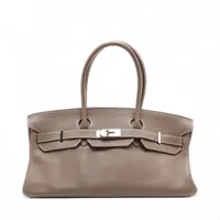 エルメス ショルダーバーキン トリヨンクレマンス エトゥープ シルバー金具 □M:2009年