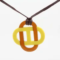 【極美品】エルメス ディーヴァ ロング ネックレス バッファローホーン ブラウン エルメス ディーヴァ ネックレス 925×バッファローホーン 47.5g
