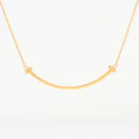 ティファニー Tスマイルスモールネックレス 750 yg ティファニー Tスマイル スモール ネックレス 750(YG) 2.9g A3874659