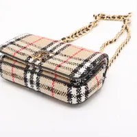 【未使用級】バーバリー TB ローラ レザー チェーンショルダーバッグ ベージュ 未使用級】バーバリー TB ローラ レザー チェーンショルダー