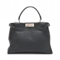 フェンディ2way ミニピーカブー ハンドバッグ ショルダー レザー グレージュ フェンディ FENDI ピーカブー ミニ パイソン 2WAYバッグ ハンド
