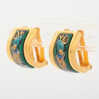 箱付　HERMES エルメス　セリエ　ゴールド　イヤリング　ロゴ　両耳 HERMES】エルメス セリエイヤリング ゴールド 中古 レディースの