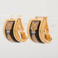 エルメス エマイユ イヤリング(両耳用) GP ブラック