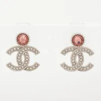 CHANEL グレー ピアス(両耳用) CHANEL [正規ラッピング済] シャネル ピアス 両耳 CCマーク ココ