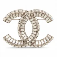 CHANELシャネル ロゴ ココマーク ブローチ 174刻印 □シャネル□ ピンブローチ ココマーク ラインストーン ゴールド