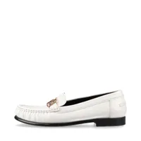 エルメス ケッシー 25SS レザー ローファー 37 レディース ホワイト ロゴ カレーシュ バックル