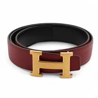 エルメス Hベルト A:2017年 ベルト 80 ボックスカーフ×トゴ レッド×ブラック