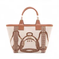 エルメス スティープル 25 トワルアッシュxヴォースイフト エクリュxゴールド シルバー金具 B:2023年