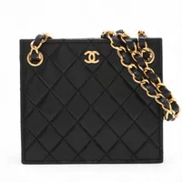 シャネル マトラッセ ラムスキン チェーンショルダーバッグ ブラック ゴールド金具 0番台