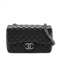 シャネル マトラッセ ラムスキン シングルフラップ シングルチェーンバッグ ウエストミンスター ブラック シルバー金具 21番台