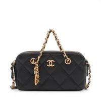 シャネル マトラッセ キャビアスキン チェーンウォレット ブラック ゴールド金具 ランダムシリアル AP3495