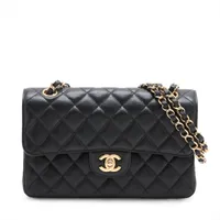 シャネル マトラッセ23 スモール キャビアスキン ダブルフラップ ダブルチェーンバッグ ブラック ゴールド金具 23番台 A01113