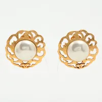 シャネル ココマーク 25 イヤリング(両耳用) GP×フェイクパール ゴールド