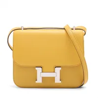 エルメス コンスタンス3 ミニ18 ミロワール シェブルミゾル サン シルバー金具 B:2023年 ミラー付き