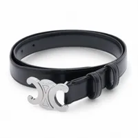 【希少サイズ75】CELINE ブラックレザーベルト トリオンフ　75 スモール 18MM トリオンフ ベルト / トリヨンレザー - ブラック