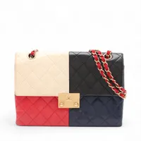 シャネル マトラッセ ラムスキン シングルフラップ ダブルチェーンバッグ クルーズコレクション マルチカラー ゴールド金具 21番台