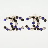 シャネル ココマーク A19A ピアス(両耳用) メタル×ラインストーン シャンパンゴールド