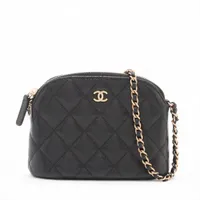 シャネル マトラッセ キャビアスキン チェーンショルダーバッグ ブラック ゴールド金具 ランダムシリアル AP4000