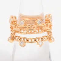 エルメス シェーヌダンクル カリプソ ダイヤ リング 750(YG) 9.6g 52