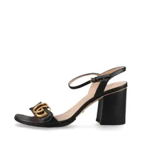 GUCCI グッチ　新品同様！　マーモント　厚底サンダル　黒　レディース　35 グッチ GGマーモント レザー サンダル 35 1/2 レディース