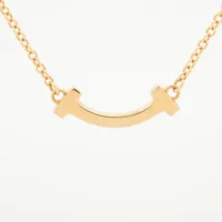 Tiffany&Co. Tスマイル ミニ AU750 ネックレス 【iy】 ティファニー Tスマイル ミニ ネックレス 750(PG) 2.7g TW019712