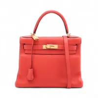 エルメス ケリー28 ルトゥルネ トリヨンクレマンス ルージュピヴォワンヌ ゴールド金具 T:2015年