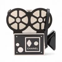 シャネル ココマーク プレキシガラスxラインストーン ショルダーバッグ ブラック シルバー金具 23番台 フィルムプロジェクター