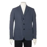 エルメス シルク テーラードジャケット 48 M相当 ネイビー 2B 本切羽 エルメス シルク×ナイロン テーラードジャケット 48 メンズ