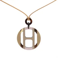 エルメス シュル メールPM ネックレス GP×バッファローホーン