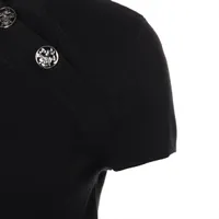 エルメス カシミヤ 半袖ニット 34 レディース ブラック 4H2689DA