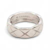 シャネル カメリア ダイヤ リング 750(WG) 4.4g 48 J2579 サイズ直し