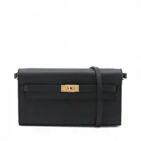 エルメス ケリーウォレット トゥーゴー ヴォーエプソン ブラック ゴールド金具 B:2023年