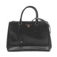 美品PRADA ブラック サフィアーノレザーハンドバッグ プラダ PRADA サフィアーノハンドバッグ 1BA567 ブラック/GD金具