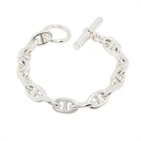 ●美中古 HERMESエルメス シルバーブレスレット キョウトレッセバングル 黒 HERMES エルメス ブレスレット バングル Collier de Chien LG