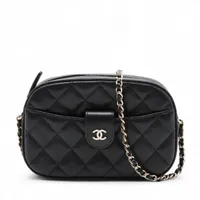 シャネル マトラッセ キャビアスキン チェーンショルダーバッグ ブラック ゴールド金具 ランダムシリアル AP3998
