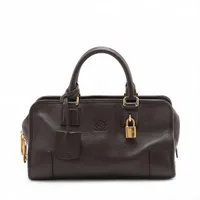 ロエベ アマソナ28 レザー 2WAYハンドバッグ ブラック A2488223