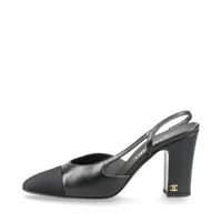 シャネル ココマーク 24P レザー ストラップパンプス 37.5C レディース ブラック G45509 スリングバック