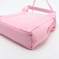 バレンシアガ ピンク ユーズド バレンシアガ ネイビーカバスXS キャンバスxレザー 2WAY