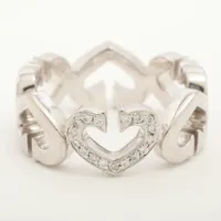 カルティエ Cハート ダイヤ リング 750(WG) 6.8g 48 A3886588