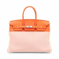 エルメス バーキン35 フレイ フレイ ツイルアッシュxヴォースイフト オレンジ シルバー金具 B:2023年