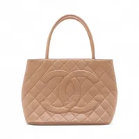 シャネル 復刻 キャビアスキン トートバッグ ベージュ ゴールド金具 6番台