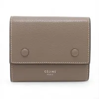 セリーヌ　三つ折り財布　スモールトリフォールドウォレット　ベージュ　レザー CELINE セリーヌ 三つ折り財布 スモール トリフォールド
