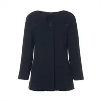 シャネル ココボタン 15年 ウール ジャケット 40 レディース ネイビー  P52298V39018