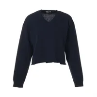 5644【美品】ミュウミュウ☆背面ブランドロゴ入りVネックニット セーター ミュウミュウ ニット/セーター｜中古ブランド品・ブランド古着