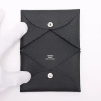 エルメス カルヴィ ヴォーエプソン カードケース ブラック