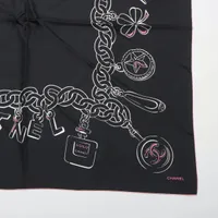 シャネル ココマーク アイコン 20P スカーフ シルク ブラック