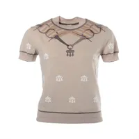 HERMES ベージュ 半袖ニットセーター エルメス(HERMES)エルメス 半袖ニット ニット 衣料品 トップス