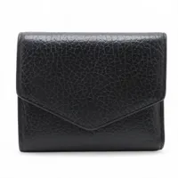 付属品完備❗️新品未使用✨マルジェラコンパクトウォレットミニ財布4ステッチ黒レザー Maison Margiela（旧Maison Martin Margiela） - 未使用品