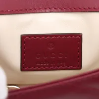 グッチ GGマーモント レザー チェーンショルダーバッグ ボルドー